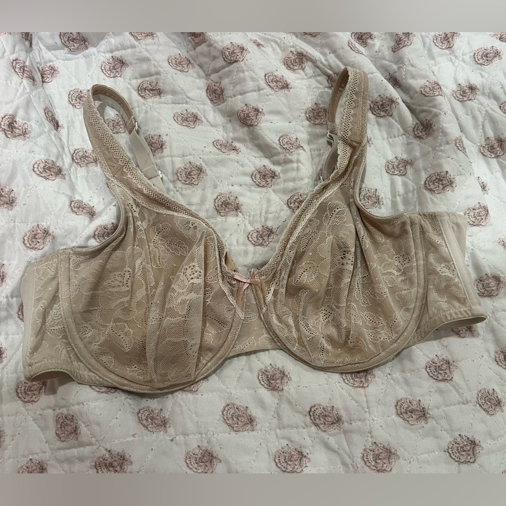 Cacique 42D Lace Underwire Bra - Tan